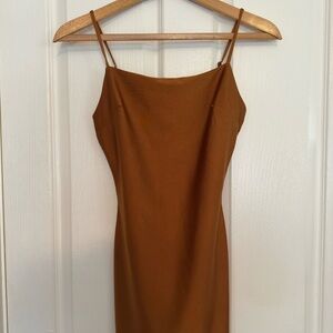 Copper Sheath Dress with Spaghetti Straps for Night Out